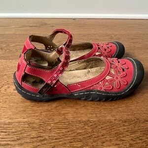 JBU by Jambu Women's 7.5M Red Vegan Memory Foam Wildflower MJ Outdoor Shoes